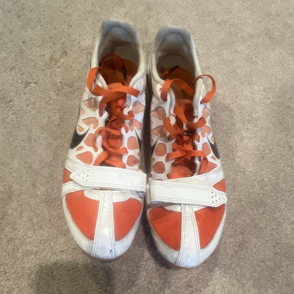 Nike Sprint Track Spikes Shoes Orange/White w/ Spikes for Running. Size 6